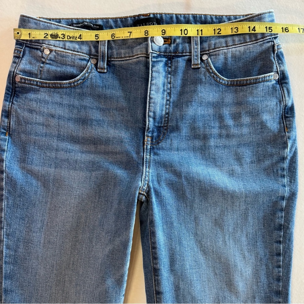 TALBOTS Straight Leg Crop Jeans Raw Hem Lenox Wash (6) - Picture 8 of 17